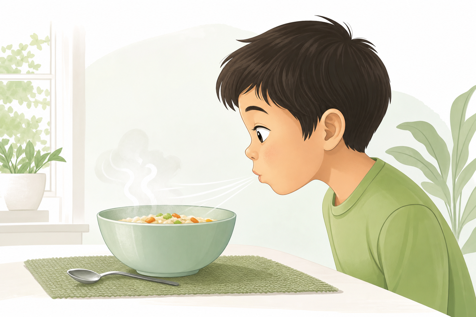 How Blowing on Hot Food Uses Evaporation and Convection for Faster Cooling