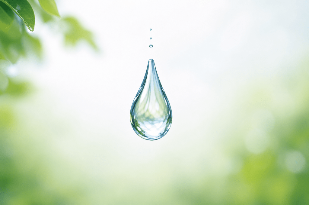 A single raindrop falling through air with gravity downward and air resistance upward