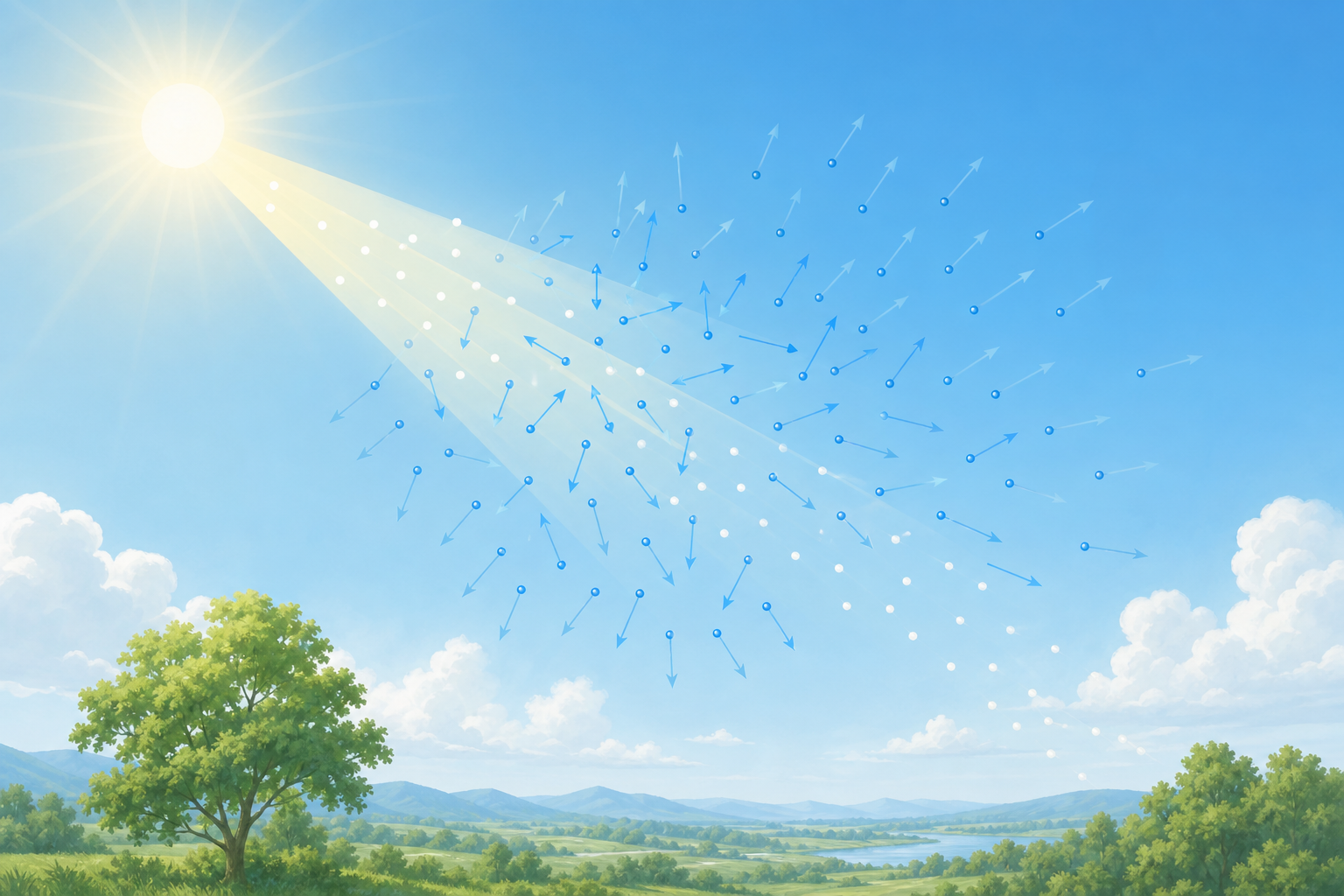 How Rayleigh Scattering Paints the Sky Blue During Daylight