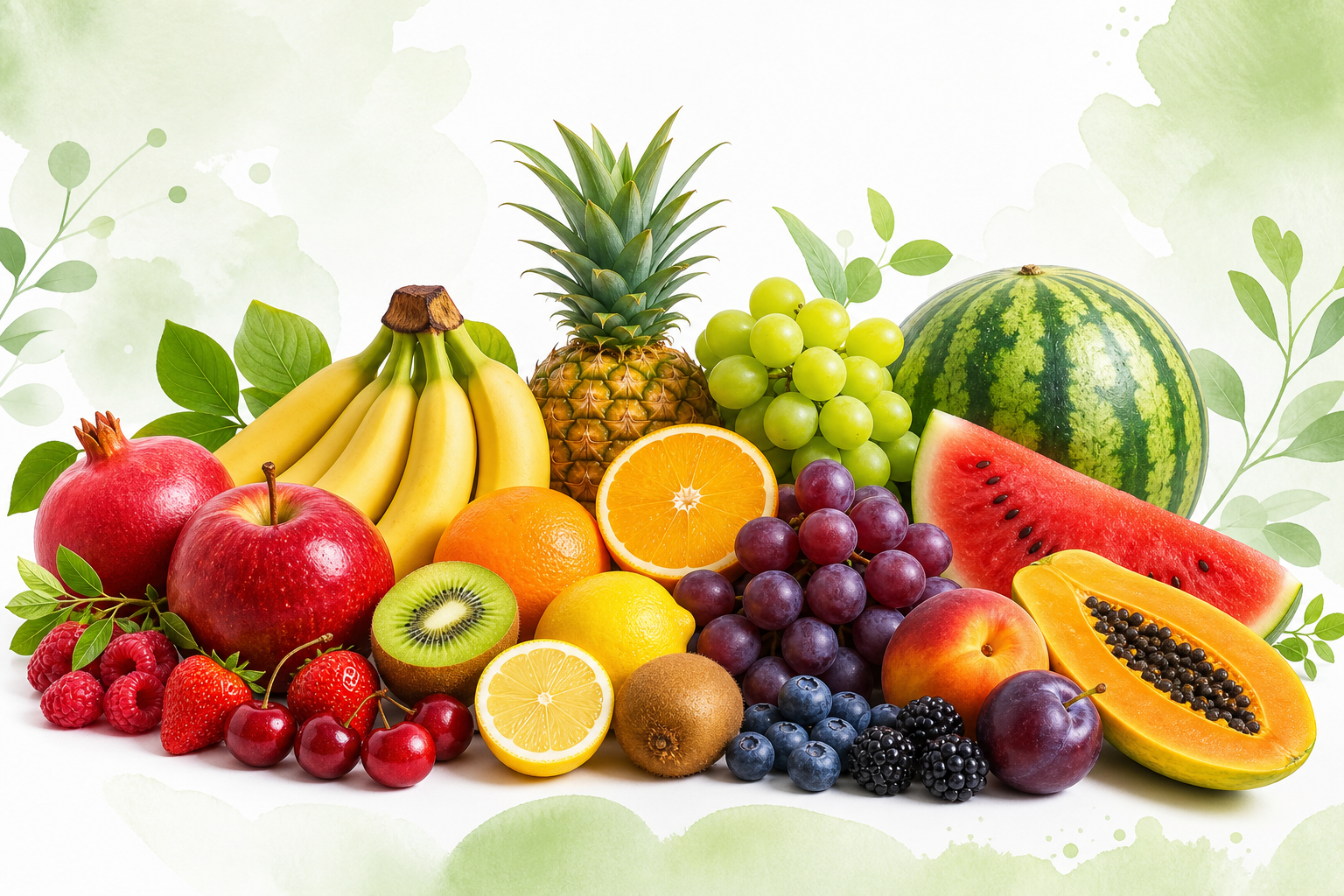 A variety of colorful fruits