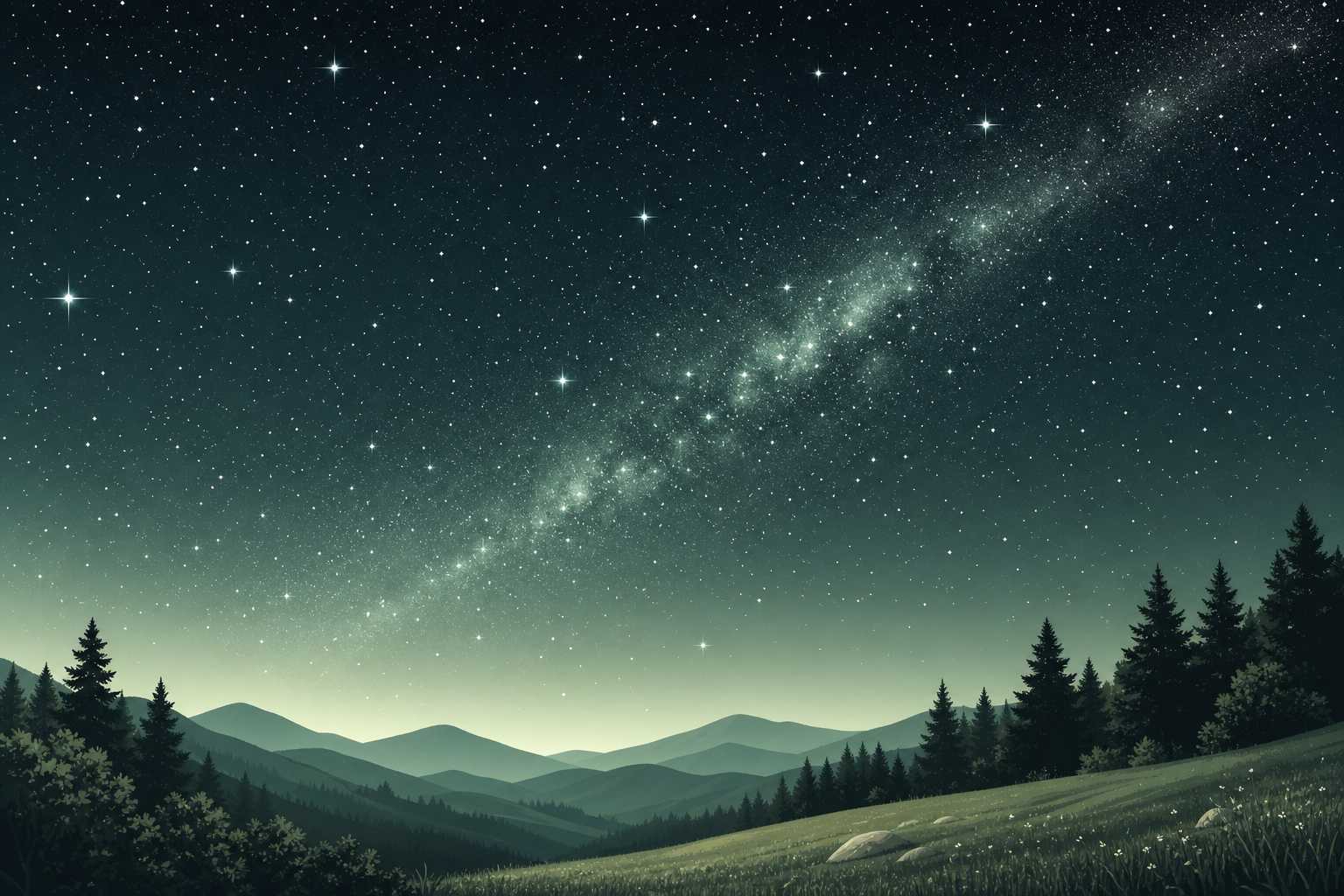 Beautiful night sky filled with stars